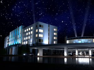 3D Exterior Rendering of North Star Mohican Casino & Hotel