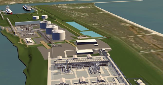 3D Aerial Rendering of Freeport LNG Plant