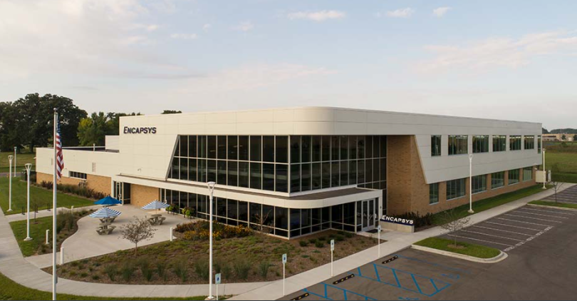 Exterior Aerial shot of Encapsys Corporate Headquarters