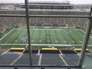 Notre Dame Football Field shot from box seating
